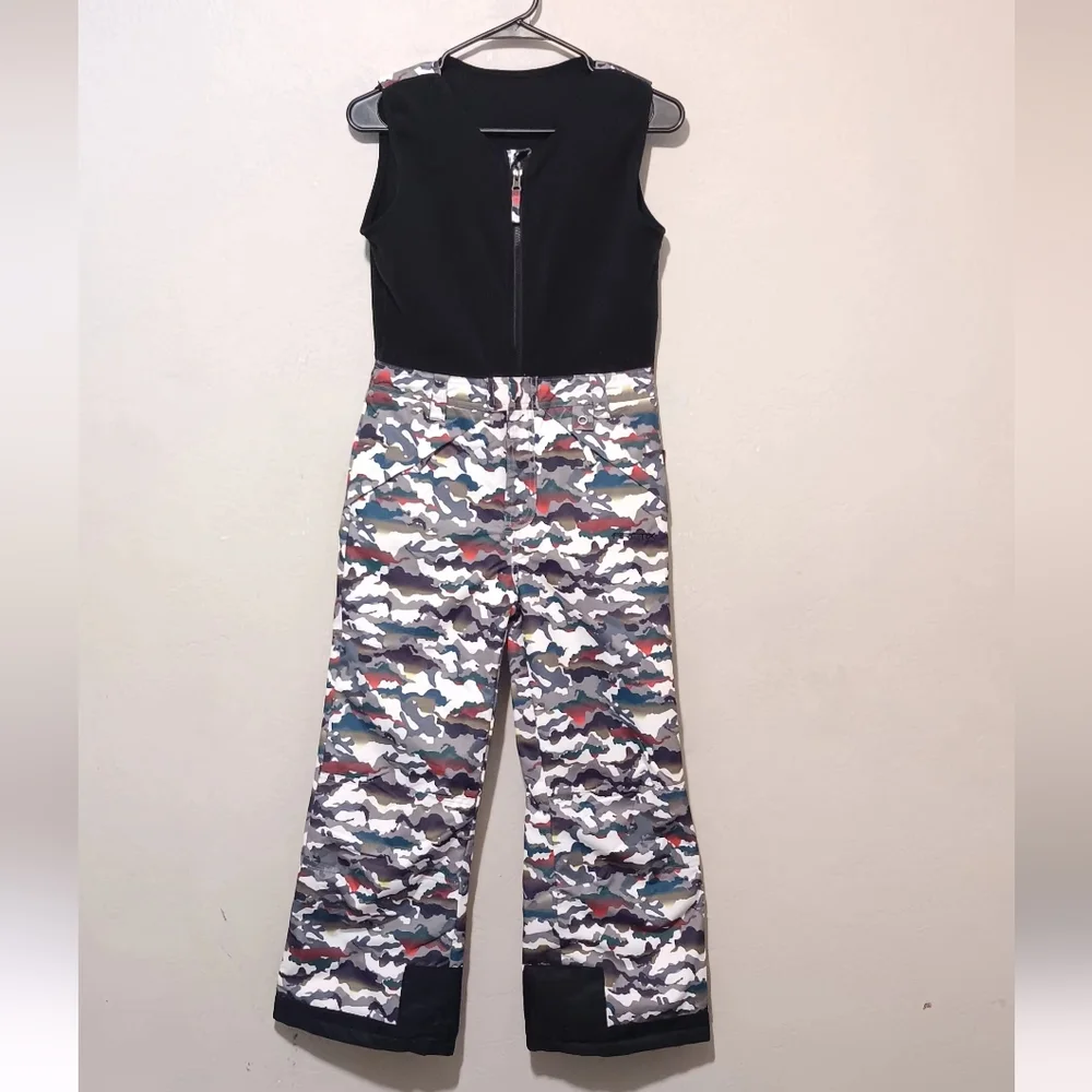 Arctic Girls-Boy‎ Limitless Fleece Top Bib Overall Black/White SzXS Thermal
